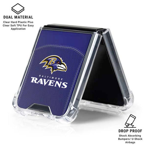 NFL Baltimore Ravens Team Jersey Galaxy Z Flip6 Clear Case